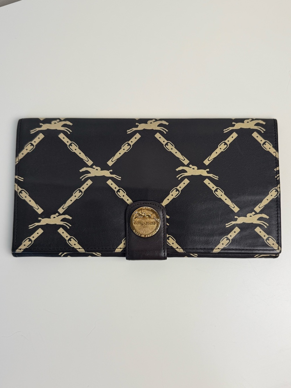 Longchamp Vintage Brown Leather Long Wallet
